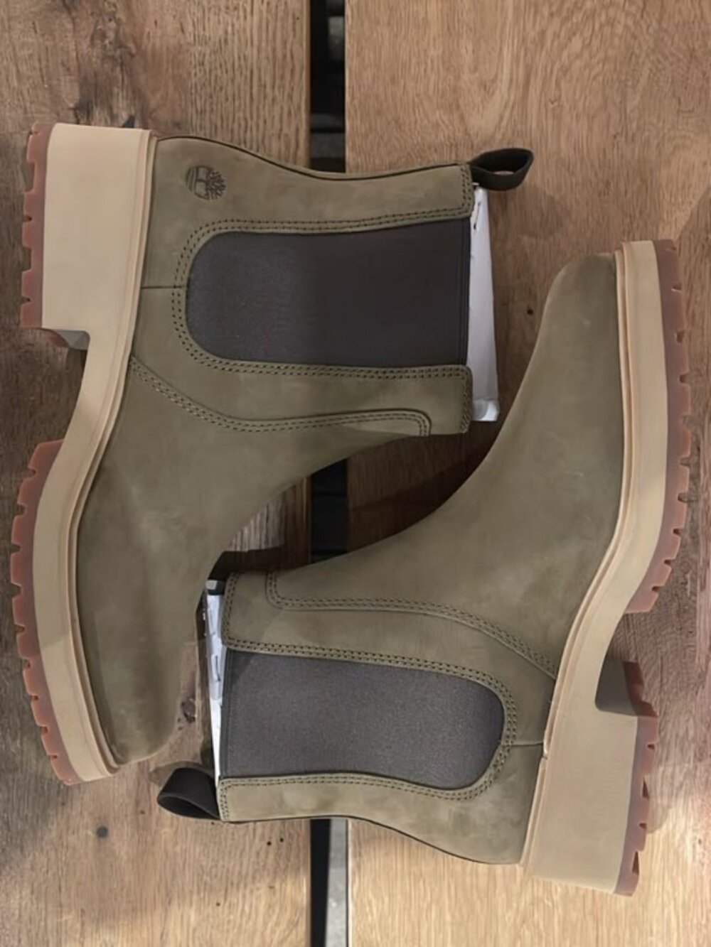 TIMBERLAND WOMEN'S CARNABY ROW MID CHELSEA BOOT OLIVE A2KC7-EO8 ALL SIZES - Picture 6 of 11